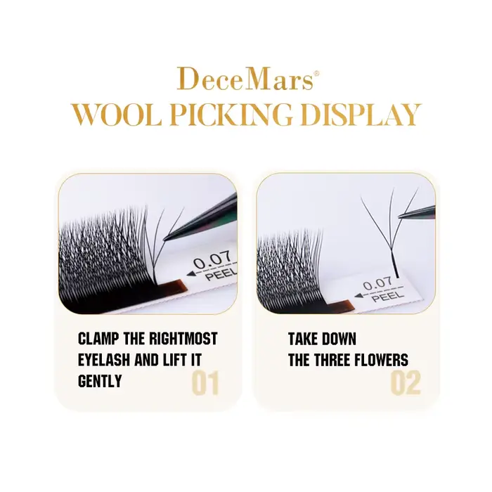 DeceMars 3DW/4DW/5DW/6DW/NOUVEAU 6DW/7DW/8DW/NOUVEAU 8DW/9DW/10DW/NOUVEAU 10DW Extension de cils pou