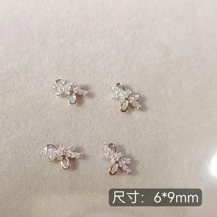 Nail Art Super Flash Zircon Bow Argent Petit Papillon Décorations pour Ongles
