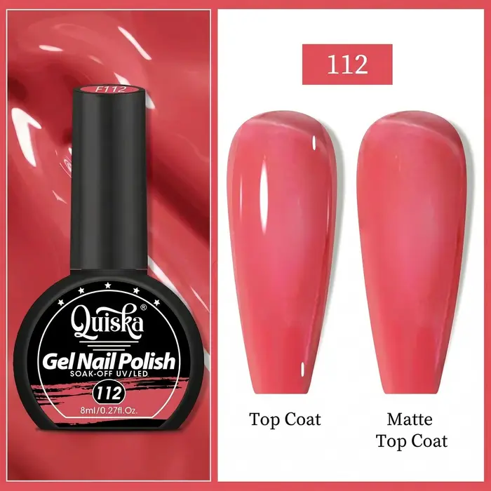 Vernis à ongles fluorescent Quiska 8 ml — Série Néon | Convient à toutes les saisons | Gel durci aux UV | Formule à