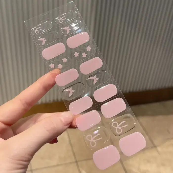 Bandes de gel semi-durcies pour ongles, 16/20 embouts, autocollants adhésifs, manucure DIY, envelopp