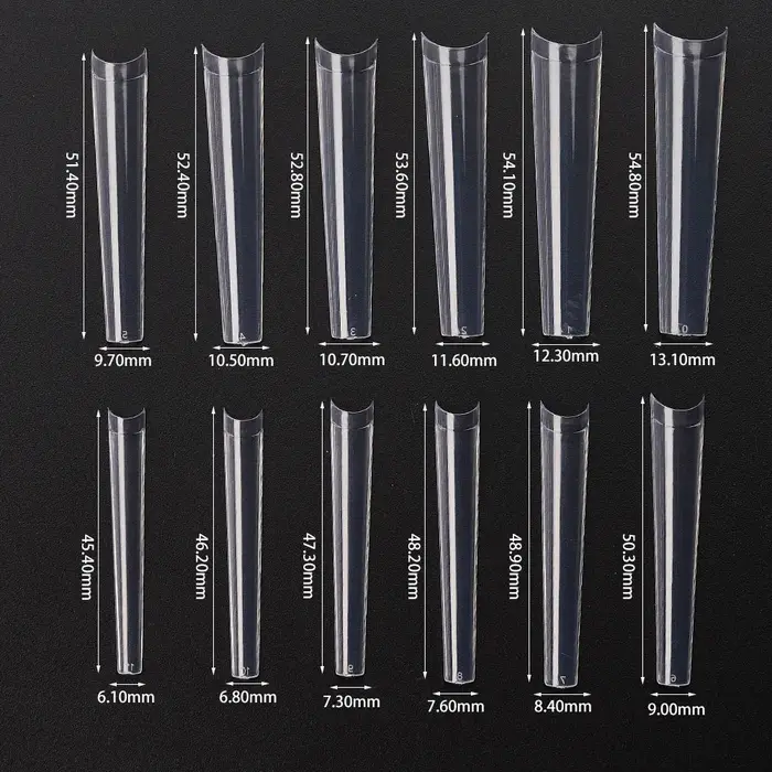 Faux ongles longs en forme de cercueil/carré en acrylique