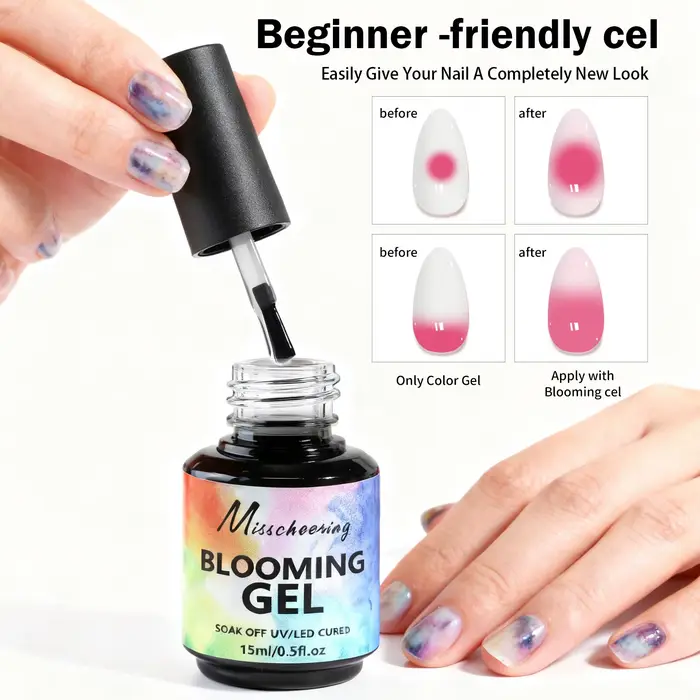 Gel à ongles de noël à fleurs claires