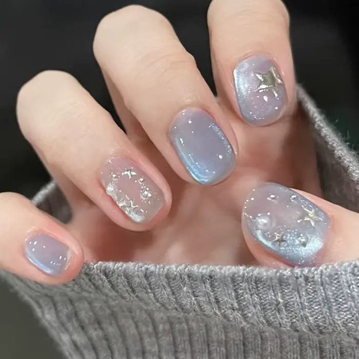 Faux ongles français détachables à pression courte