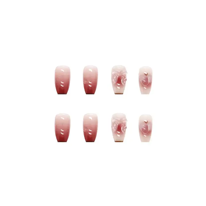 24 morceaux d'ongles à pression trapézoïdaux courts