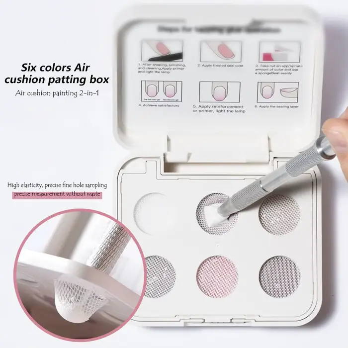 Vernis à ongles gel 6 couleurs rose effet patiné avec coussin d'air