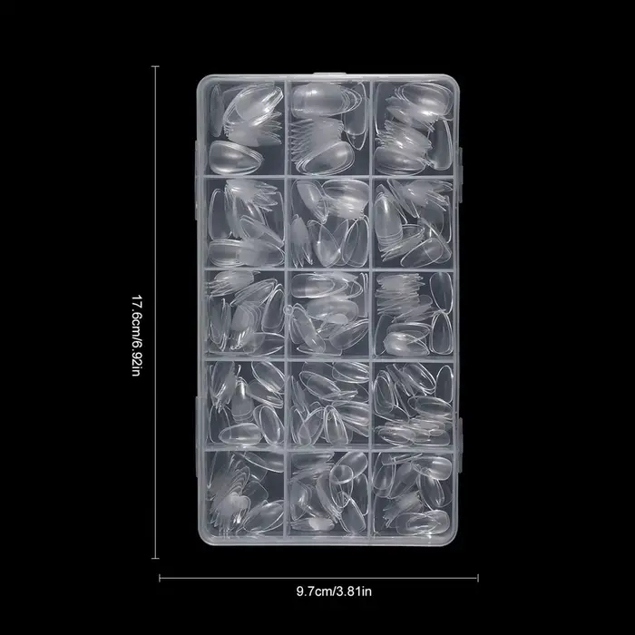 330 pièces/boîte faux ongles transparents en acrylique mat en forme d'amande, Kit de pointes d'ongle