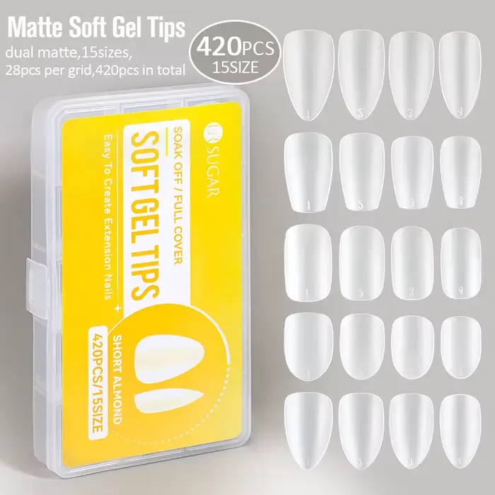 UR SUGAR 420 pièces/boîte mat doux Gel conseils couverture complète faux ongles