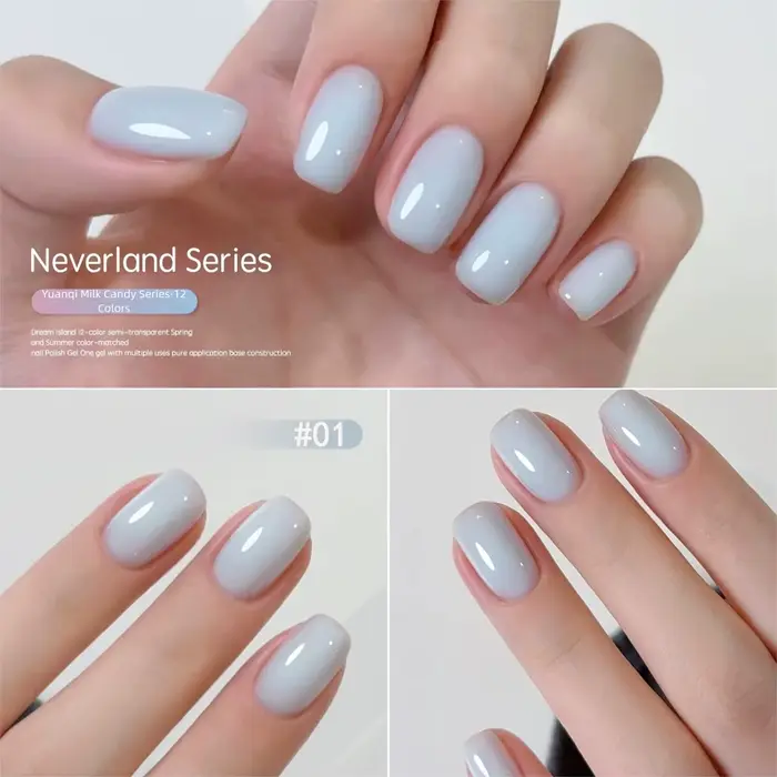 MAINEL 1-12 pièces Vernis à ongles gel UV effet nude brillant