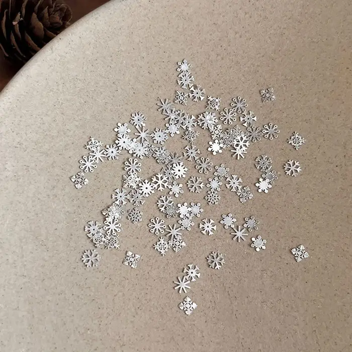 Rivets flocon de neige d'hiver or/argent, 1 paquet, breloque pour Nail Art, bijoux à paillettes, décoration d'ongles de noël, accessoires pour ongles à faire soi-même