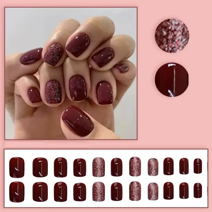 Faux ongles courts et moyens pour femmes et filles
