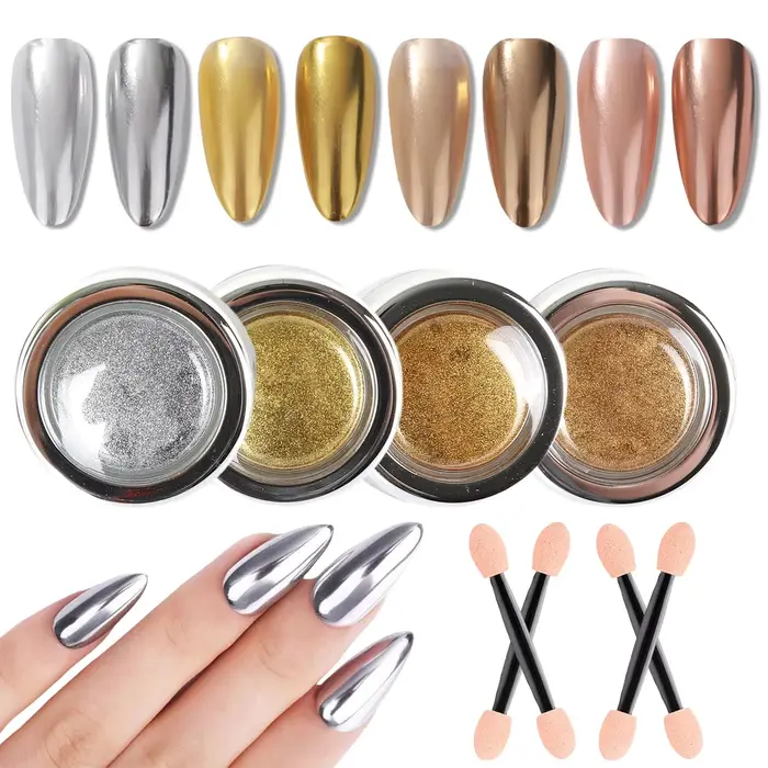 Ensemble de 3 poudres à ongles effet miroir