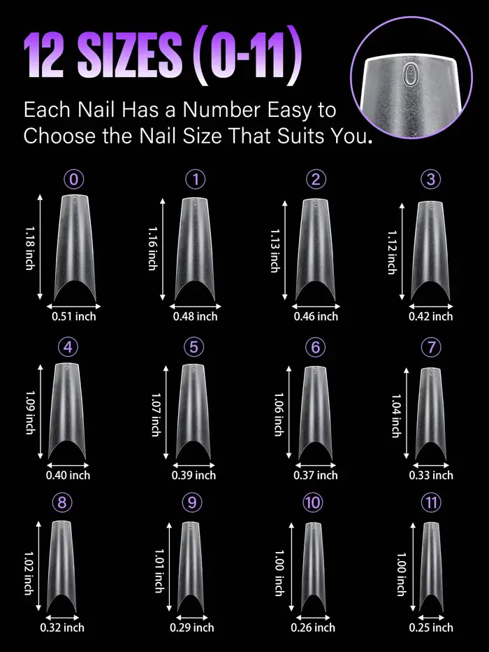 180 faux ongles extrêmes en forme de cercueil