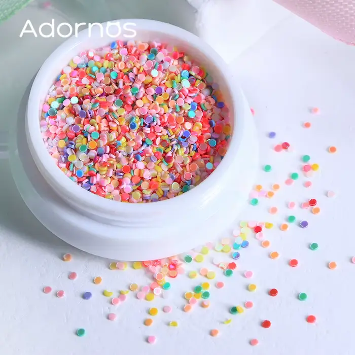 Paillettes rondes colorées pour décoration d'ongles