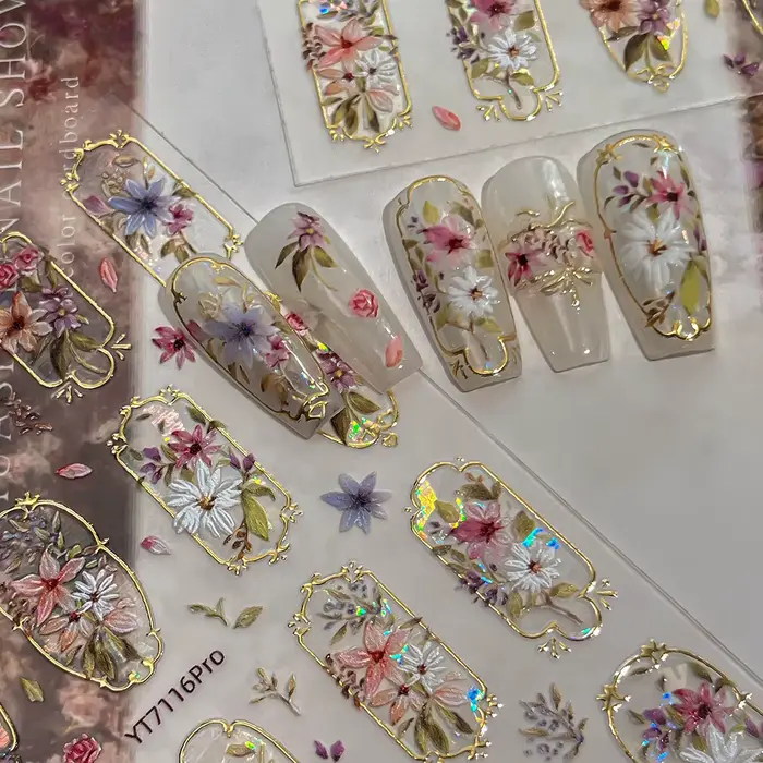 Autocollants pour ongles élégants de style palais