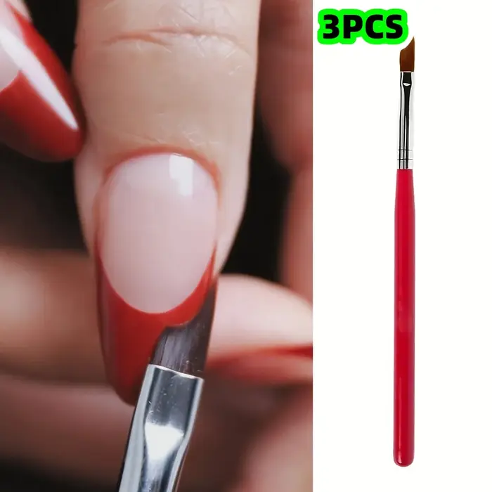 Ensemble de 3 pinceaux pour manucure française