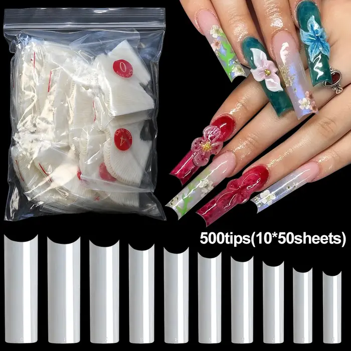 240 pièces/boîte faux ongles conseils carré droit Extra Long demi couverture