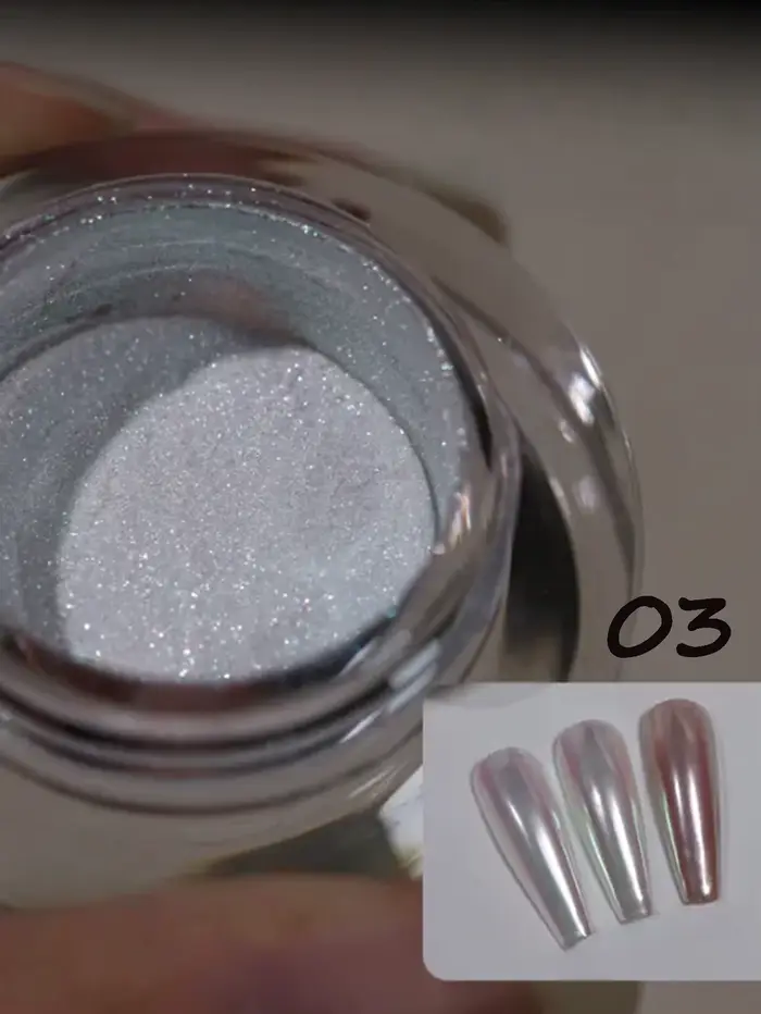 1 pièce de poudre à ongles Aurora au clair de lune avec effet miroir