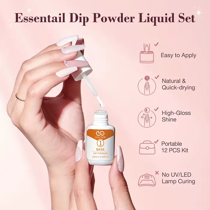 Kit de poudre à ongles DOULINGDAI 4 couleurs - Couleurs printemps/été