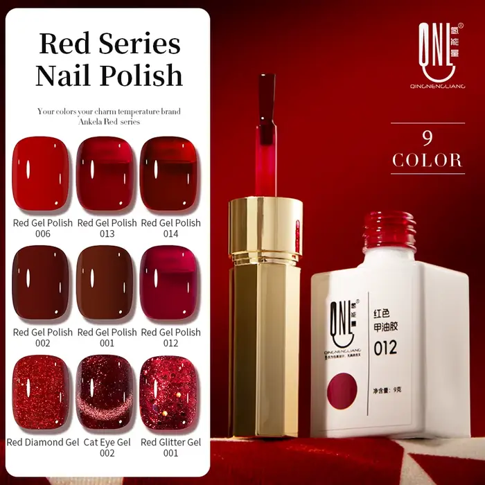 RS NACanon-Verhéritage à Ongles Gel UV Rouge à Paillettes Magnétiques