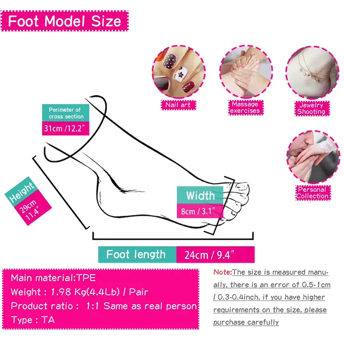 Mannequin pied femme faux ongles pratique