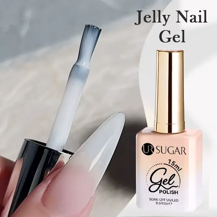 UR SUGAR 1/2PCS Vernis à ongles gelée 15ml Blanc laiteux semi-transparent Gel UV LED Soak Off Manucure Nail Art DIY