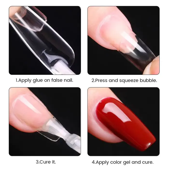 550 pièces de pointes d'ongles en Gel souple, cercueil d'amande moyen court, couverture complète, ou