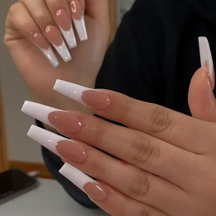 Faux ongles artificiels à tête carrée