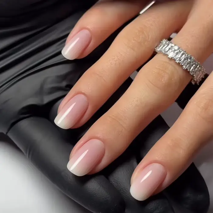 Faux ongles français en acrylique à couverture complète pour filles