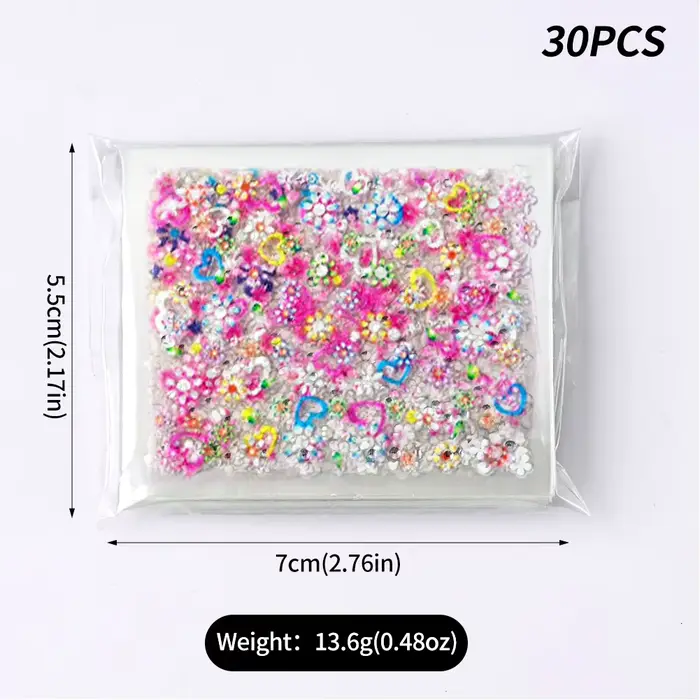 30 feuilles d'autocollants floraux pour ongles