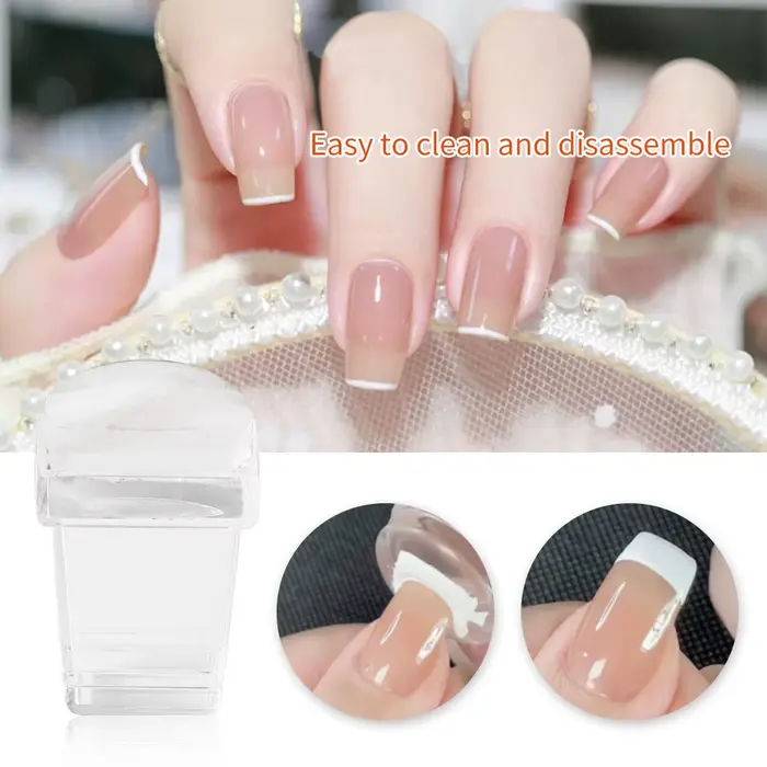 LULAA Tampons carrés pour nail art en silicone transparent