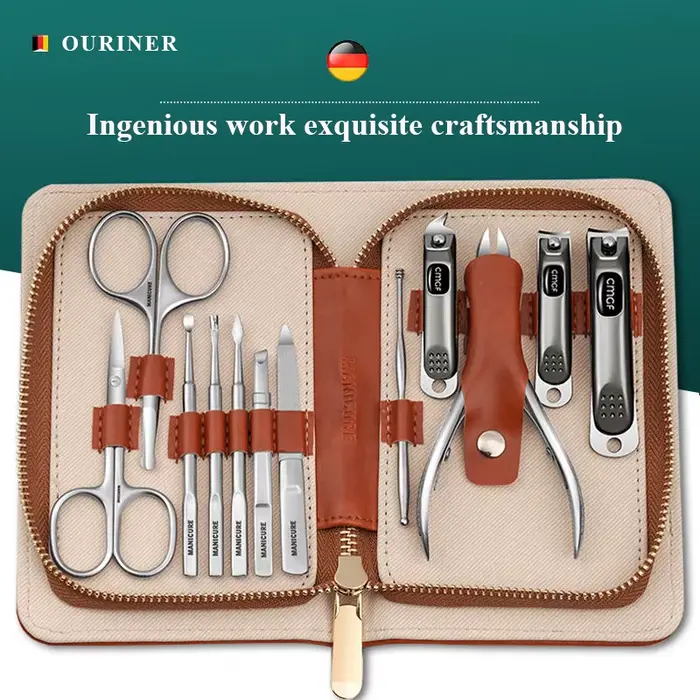 Kit de Manucure avec Coupe-Ongles Gris Morandi