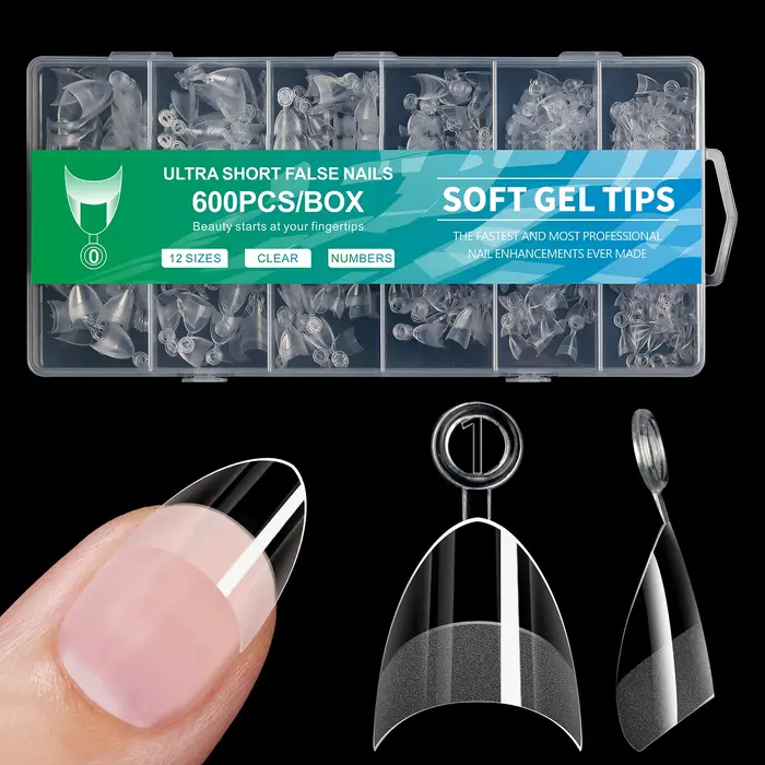 600 pièces/boîte Ultra court français faux presse sur acrylique ongles conseils amande carré sans trace manucure Salon