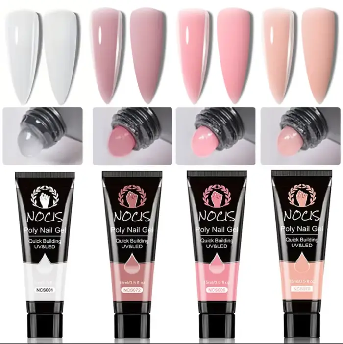 Kit de gel d'extension Poly pour ongles, 12 pièces/ensemble, kit de gel de construction pour extensi