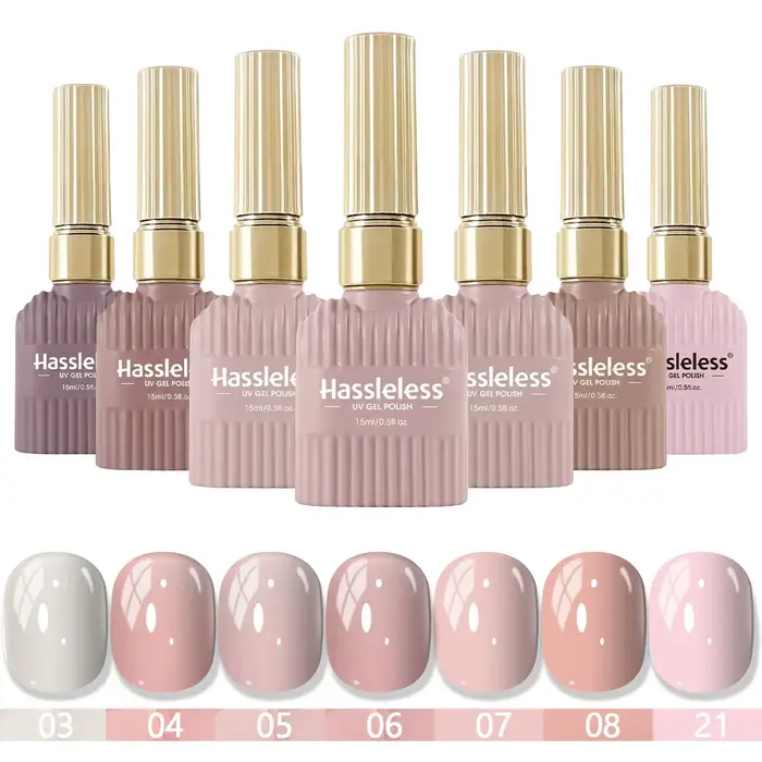 Ensemble de 6 vernis à ongles gel rose nude