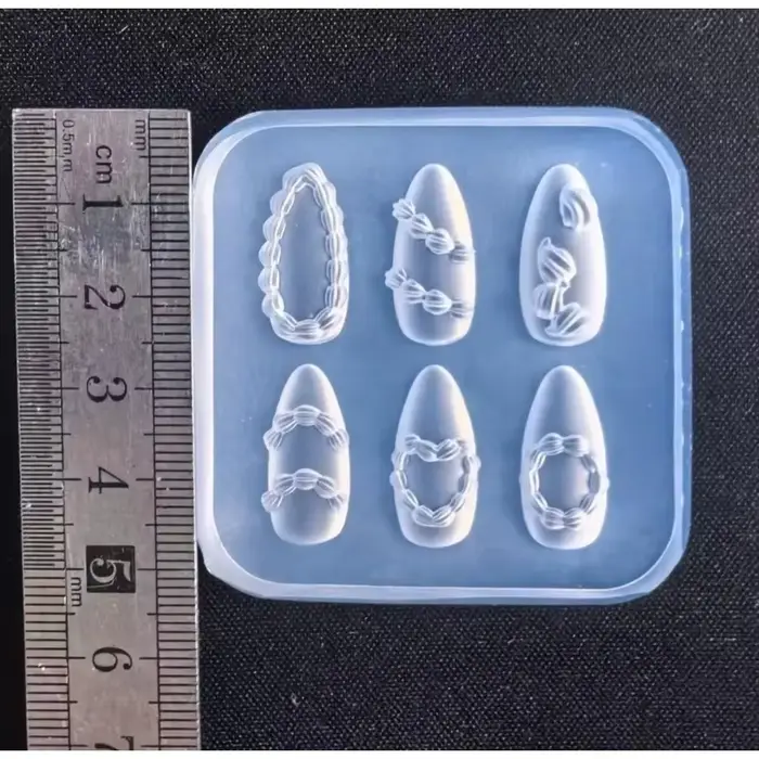 Moule à ongles en Silicone en forme de cœur, crème à gâteau, modèle de décoration pour Nail Art Y2K,