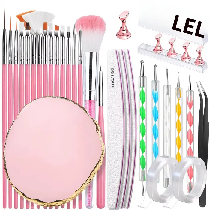 Kit complet d'outils pour ongles tout-en-un (30 pièces) – Essentiels de qualité salon pour l'art