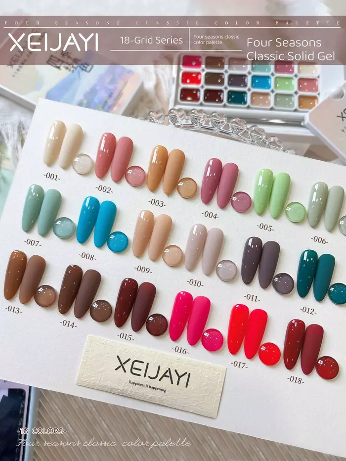 XEIJAYI Vernis à ongles 18 couleurs à haute saturation, semi-solide populaire, adapté aux femmes, po