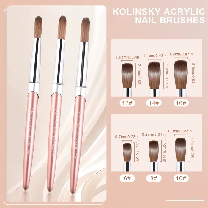 KADS – brosse professionnelle Kolinsky pour ongles