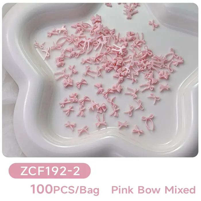 100 pièces 3D bébé bleu mixte nœud papillon Nail Art décorations résine doux ruban arcs ongles breloques pour bricolage artisanat manucure accessoires