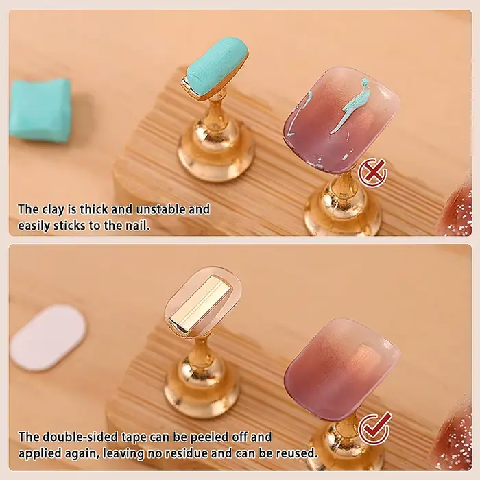 Ruban adhésif Double face Transparent sans trace pour faux ongles, présentoir, outils, bande de manu