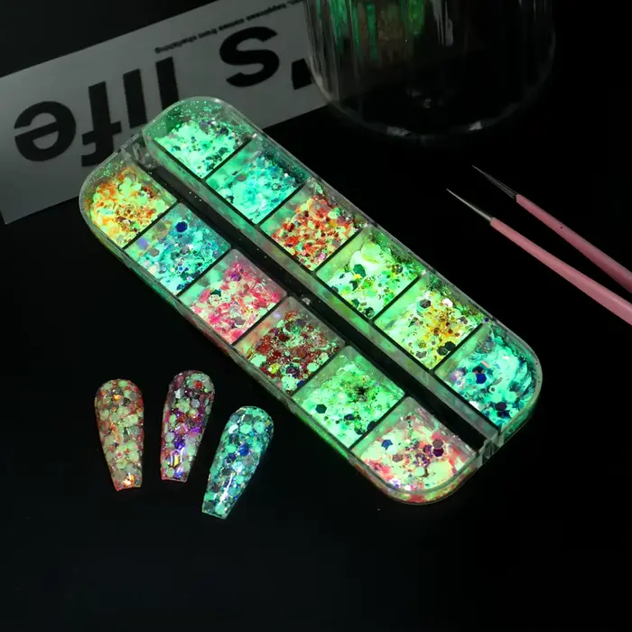 Poudre holographique hexagonale brillante pour Nail Art