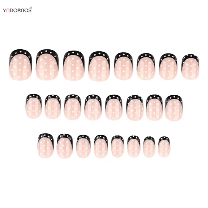 Faux ongles français noirs