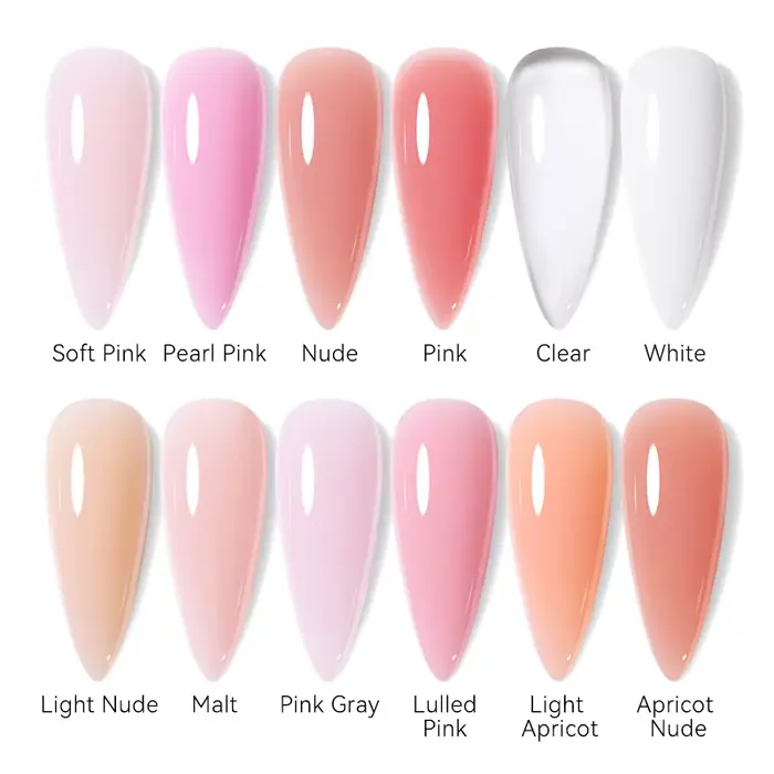 UR SUGAR 1/2 pièces 15ml Gel d'extension d'ongle tremper UV LED acrylique cristal blanc clair Gel nu vernis à ongles Gel de Construction UV
