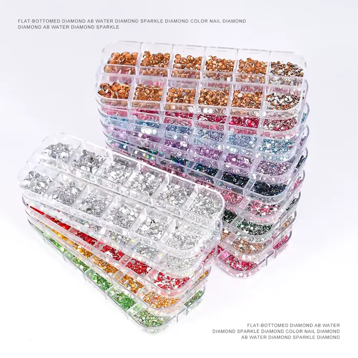 2400 pièces + pierres précieuses en cristal clair brillant strass pour ongles 1.5-4mm pierre de verr