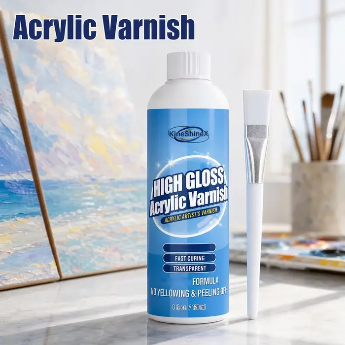 Vernis acrylique haute brillance 120 ml pour la protection des peintures, scellant transparent imperméable pour les travaux d'art
