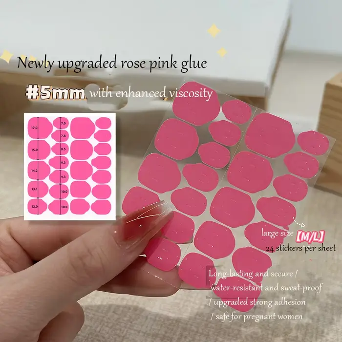 Autocollants de colle pour ongles en gelée Rose