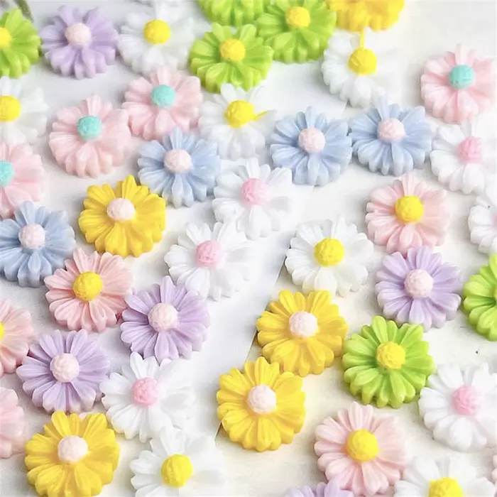 Breloques d'art d'ongle de résine de conception de fleur d'été