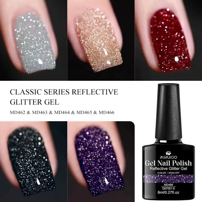 Vernis à ongles gel réfléchissant argenté 8ml