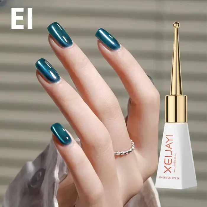 XEIJAYI vernis Gel œil de chat vert paillettes Gel magnétique émaux Semi-permanents
