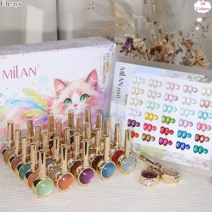 Glenys – Kit de vernis à ongles gel effet œil de chat 30 couleurs